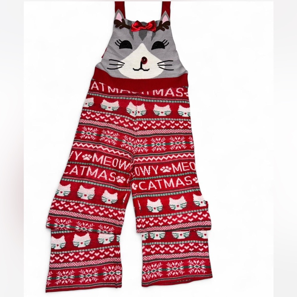 Eyeshadow Red and White Catmas Sweater - size L